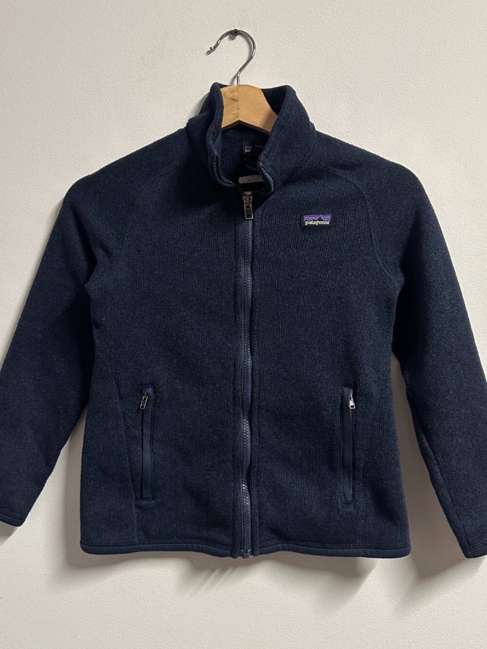 Patagonia Full Zip Sweater Youth Medium Size 10 Navy Blue